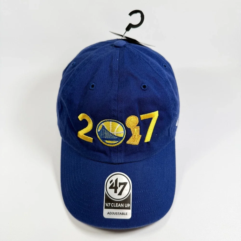 Golden State Warriors 2017 NBA Champions Hat 47 Brand Clean Up Strapback New